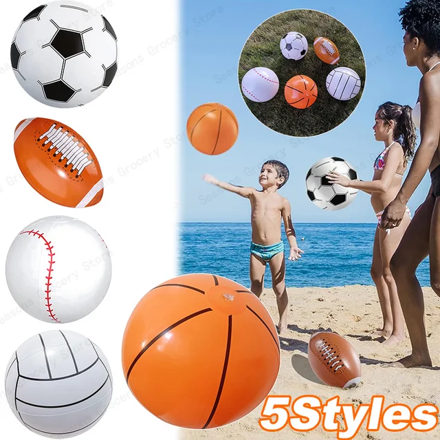 Inflatable Sports Balls Set Football Baseball Basketball Summer Beach Pool Party Toys for Kids Outdoor Water Play Inflatable Sports Balls Set Football Baseball Basketball Summer Beach Pool Party Toys for Kids Outdoor Water Play