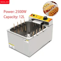 XEOLEO C﻿ommercial Electric Fryer 12L Cheese Hot Dog Fryer Cheese Hot Dog Stick/Korean Kitchen Restaurant Fryer ﻿Stainless Steel 1