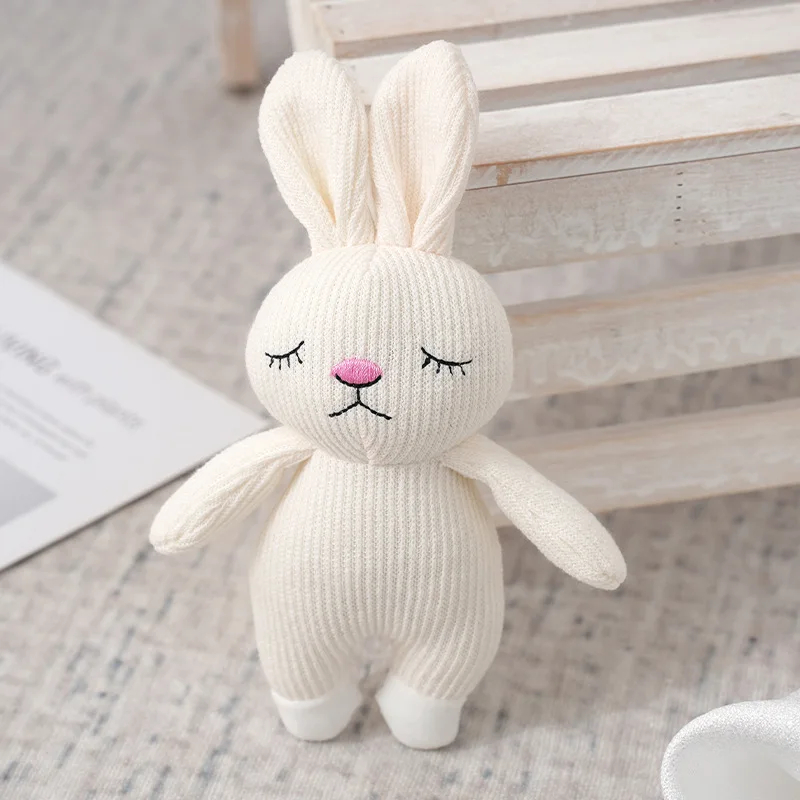 1pcs 20cm 수건 토끼 귀여운 Schoolbag 스트라이프 펜던트 어린이 선물 인형 귀여운 펜던트 Kawaii 소녀 파티 장식