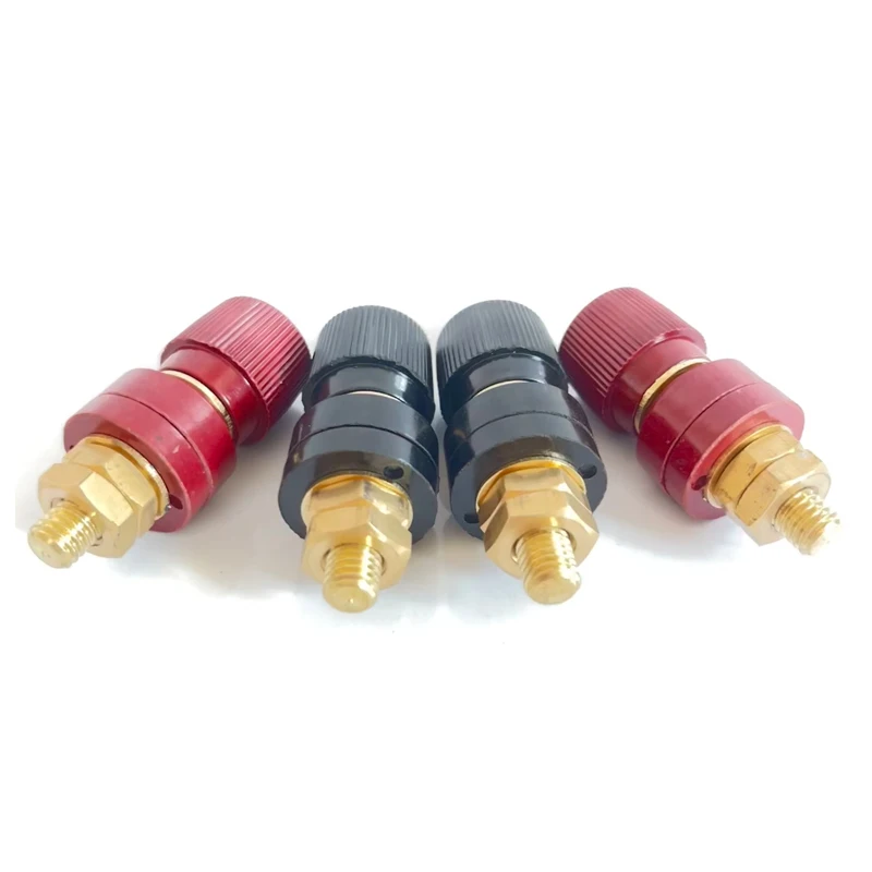 Luomorgo 2 Pcs 1/4" Remote Battery Terminal Stud Connectors - 6mm Red & Black Power Junction Posts - View #4