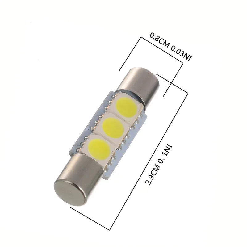 슈퍼 브라이트 전구, 백색 LED, 29mm, 5050 3SMD, 유용한 브랜드, 새로운 인기 최신 하이 퀄리티, 12V, 6500K, 10 개