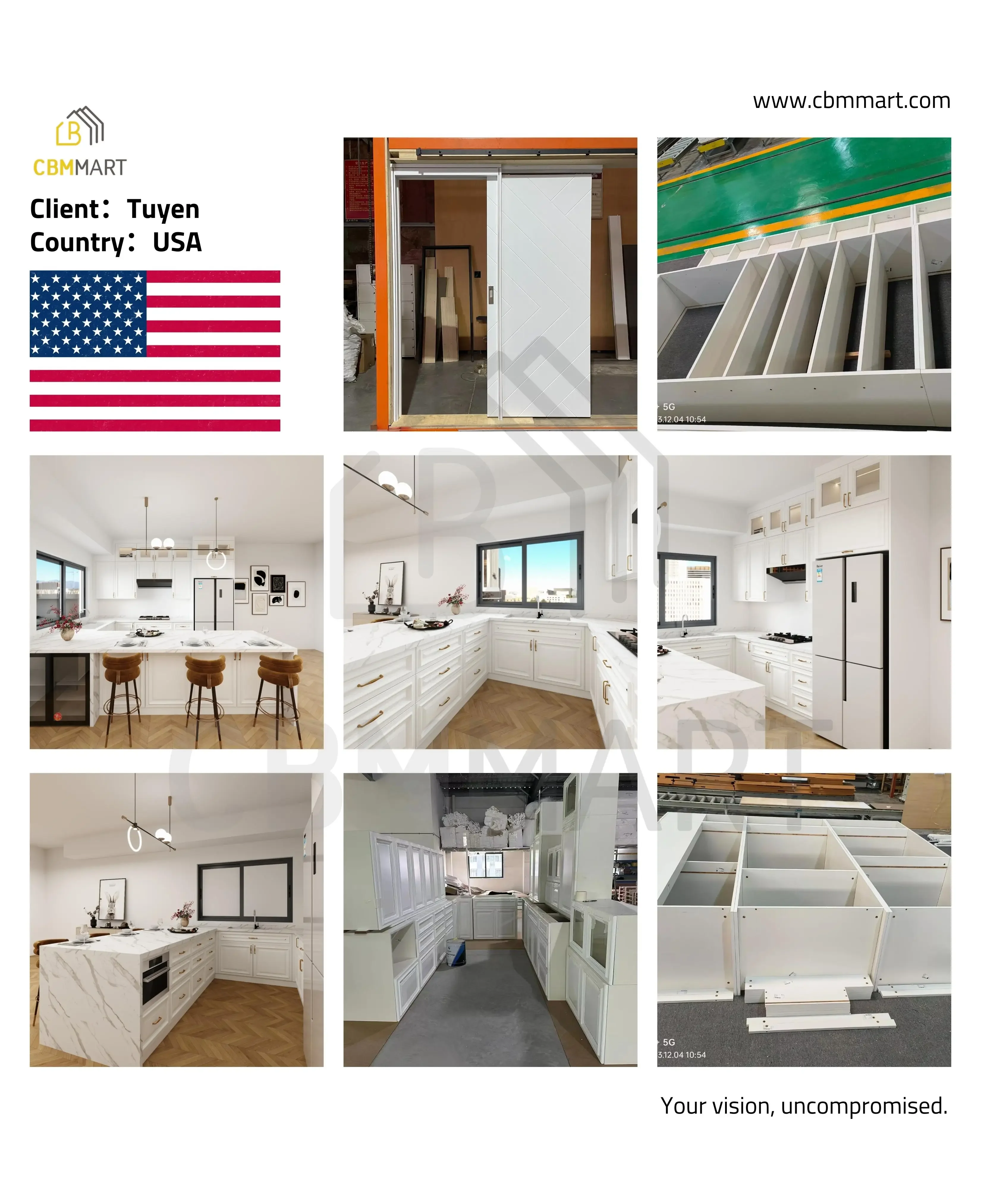 CBMmart House Design Full Modern Kitchen Cabinets Wooden Style Kitchen Furniture China Cabinets With Island