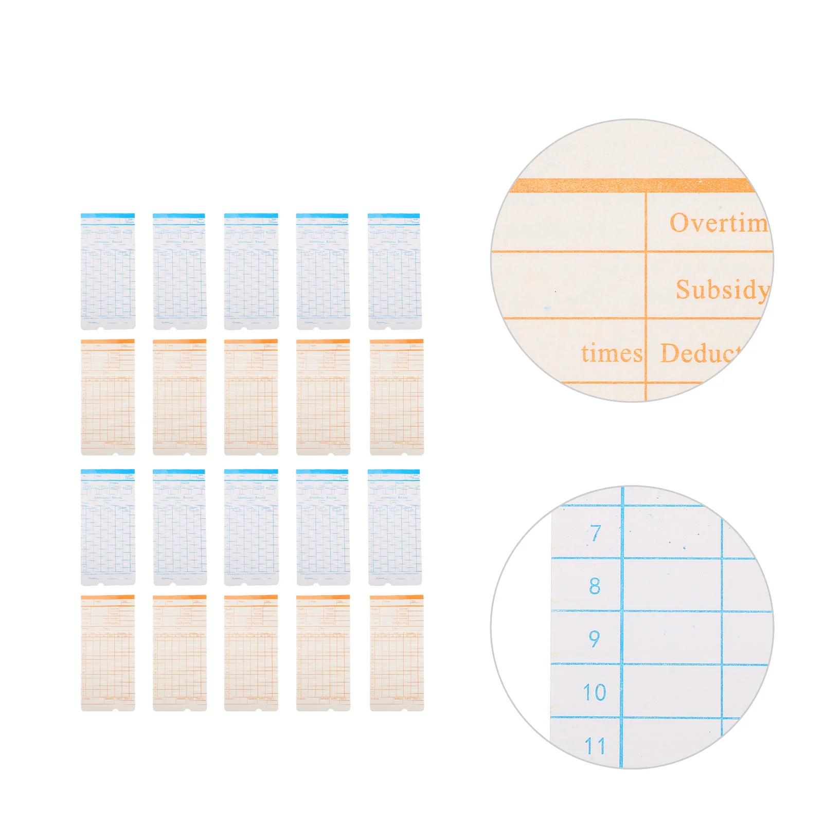 

100 Sheets of Time Cards Sheet Attendance Cards paper Double-sided Attendance Cards