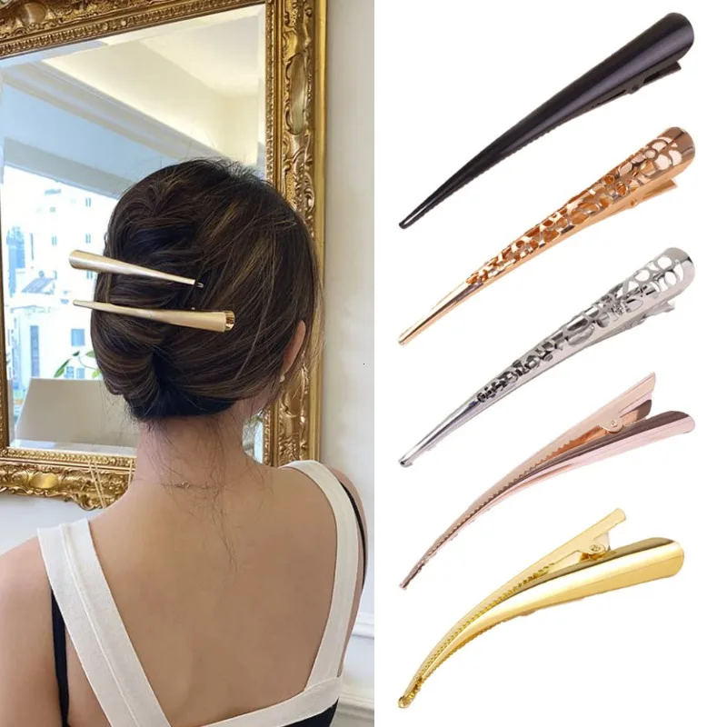 Elegant Metal Hair Clips - Stylish Salon Hairdressing Accessories