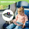 Kids Airplane Tray Foldable Airplane Portable Table Lightweight Travel Tray For Kids Car Seat Airplane Must Haves For Kids Toys 1