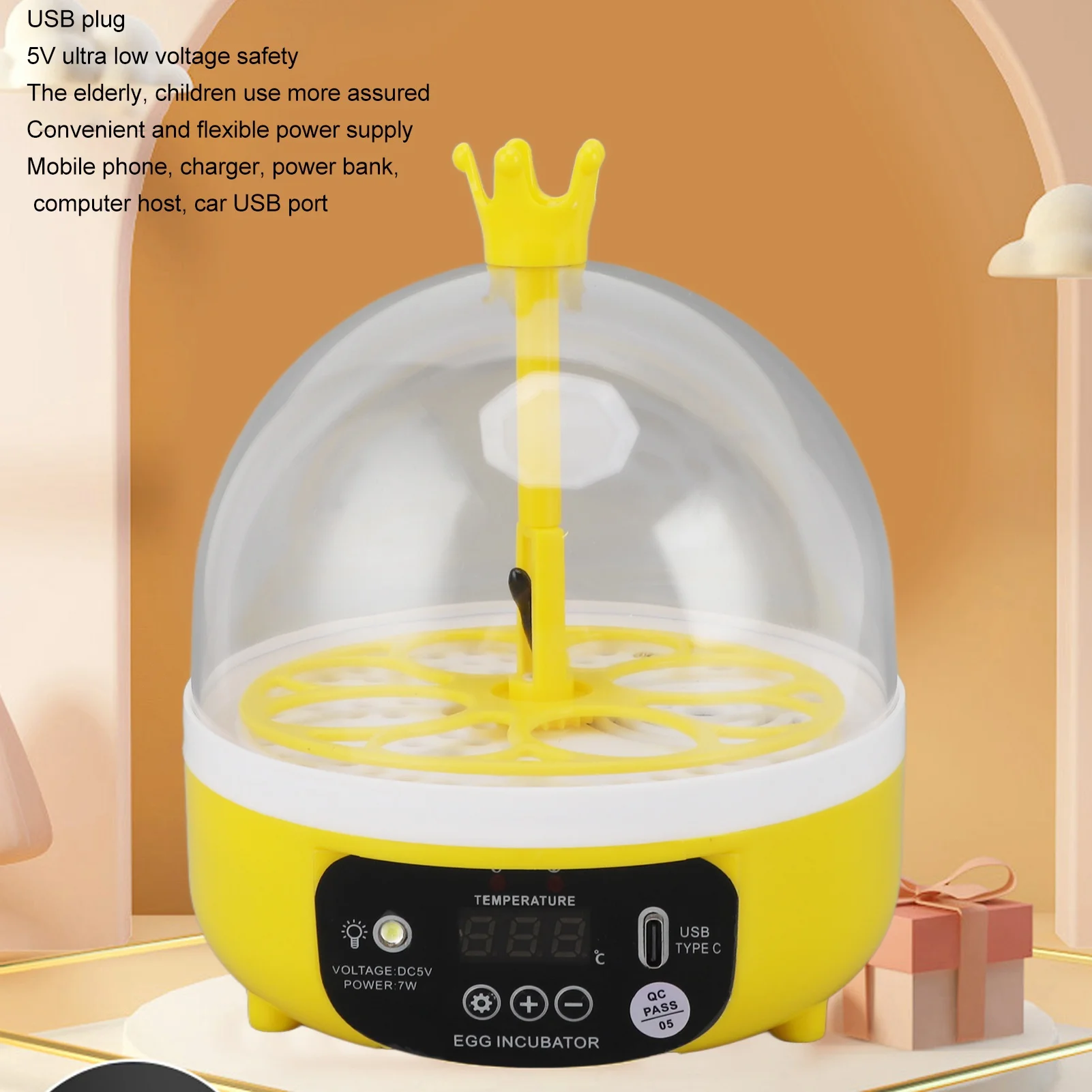 Egg Incubator Automatic Temperature Humidity Control Noiseless Poultry Hatching Machine with Insulation Foam for School egg incubator