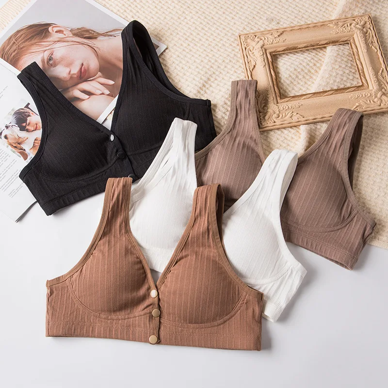 Anti-Sagging Cotton Maternity & Nursing Bra - Thin and Elastic, Push-up, Suitable for Feeding and Pregnancy, Wirefree 3