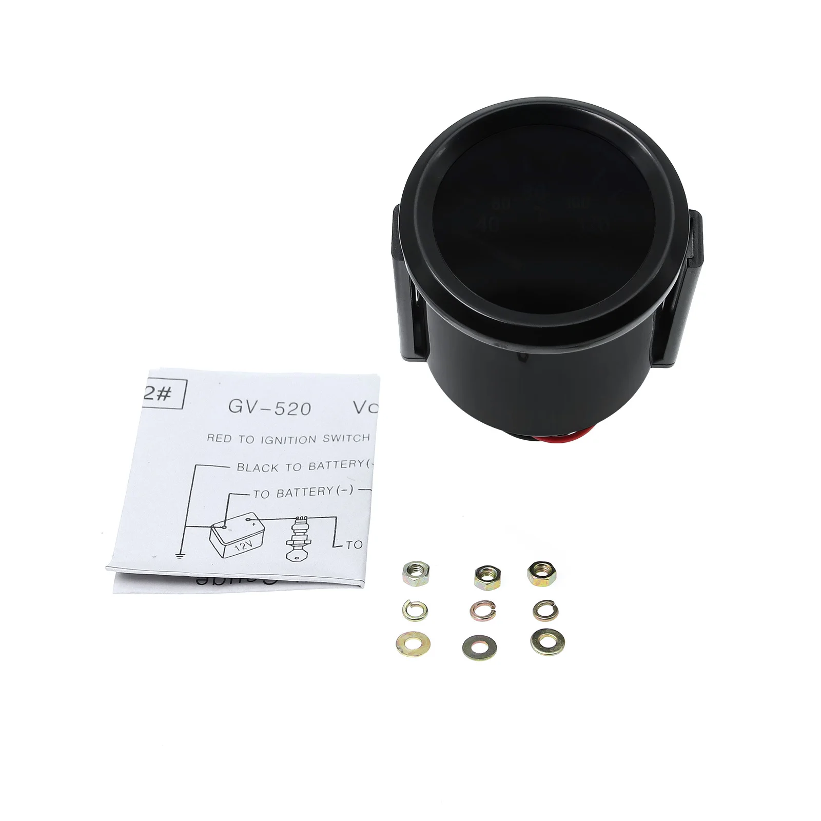 유니버설 12V 52mm 자동차 게이지 부스트 게이지 수온/유온계 타코미터 유압계 PSI/BAR 진공 전압계