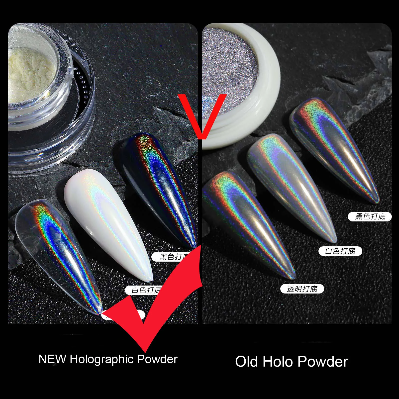1 Jar Universal Laser Nail Glitter Holographic Powder Transparent Laser Magic Aurora Mirror Glitter UV Gel Pigment Dust nail powder nail glitter nail pigment nail decoration nail decorations