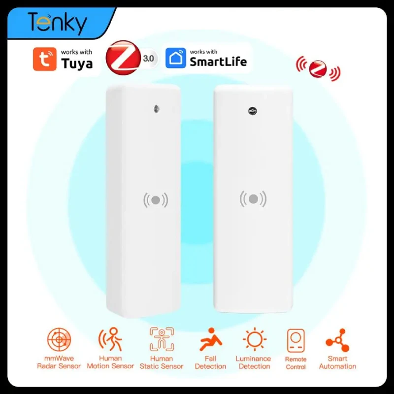 

Tuya Smart Zigbee Motion USB Powered Sensor Human Presence Sensor Respiratory Detection 5.8G Millimeter Wave Radar Light Sensor