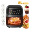 LCD screen Tactil Regulación Air Fryer 8L Large capacity Smart nonstick pot oil free fryer oven French fries roast chicken fryer 3