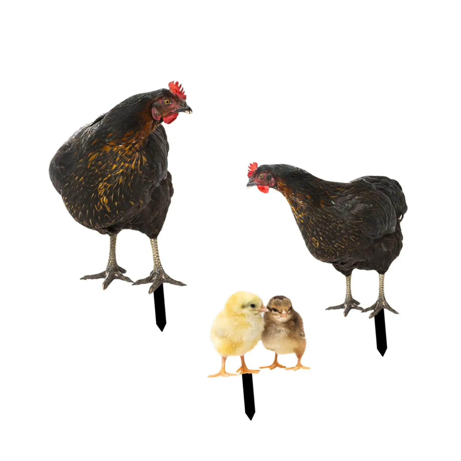 4 Pieces Chicken Animal Statue Stakes Figurines Garden Stakes Garden Statues for Backyard Outdoor Chicken Decor Yard Decor Home