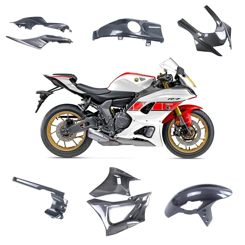 

For YAMAHA R7 YZF-R7 2022 2023 3k Carbon Fiber Modified Fairing Front Fender Rear Fender Motorcycle Accessories