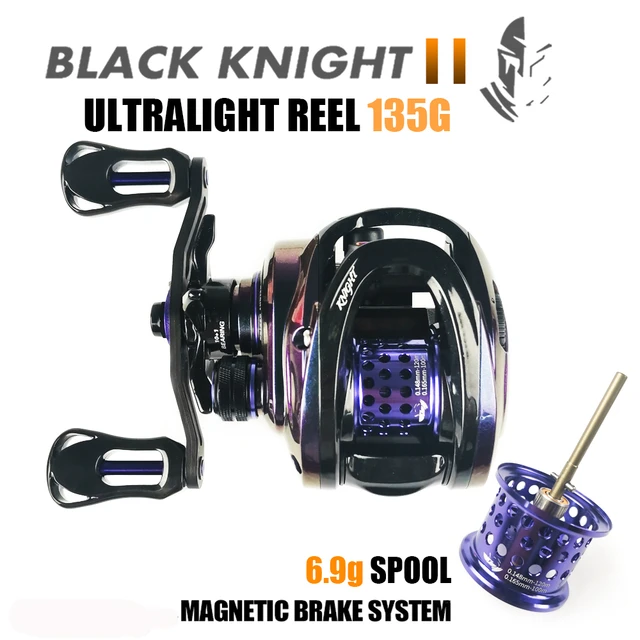 New BLACK KNIGHT II 135g Ultralight BFS Baitcaster Reel 6.9g Spool