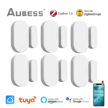 Tuya Zigbee 3.0 Smart Door Window Sensor Zigbee2MQTT Detectors Security Protection Smart Life APP Control Via Alexa Google Home 1