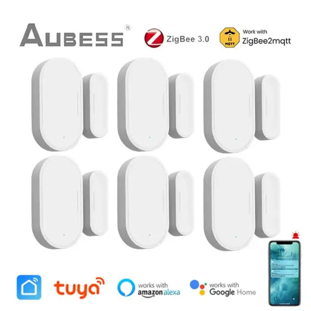 Tuya Zigbee 3.0 Smart Door Window Sensor Zigbee2MQTT Detectors Security Protection Smart Life APP Control Via Alexa Google Home 1