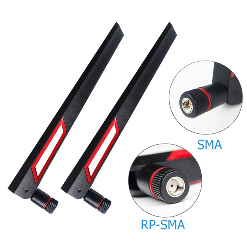 

2 PCS 12dBi Dual Band WIFI Router Antenna 2.4GHz 5GHz Network RP SMA Male For Wireless Transmitter Receiver Card Amplifier Part