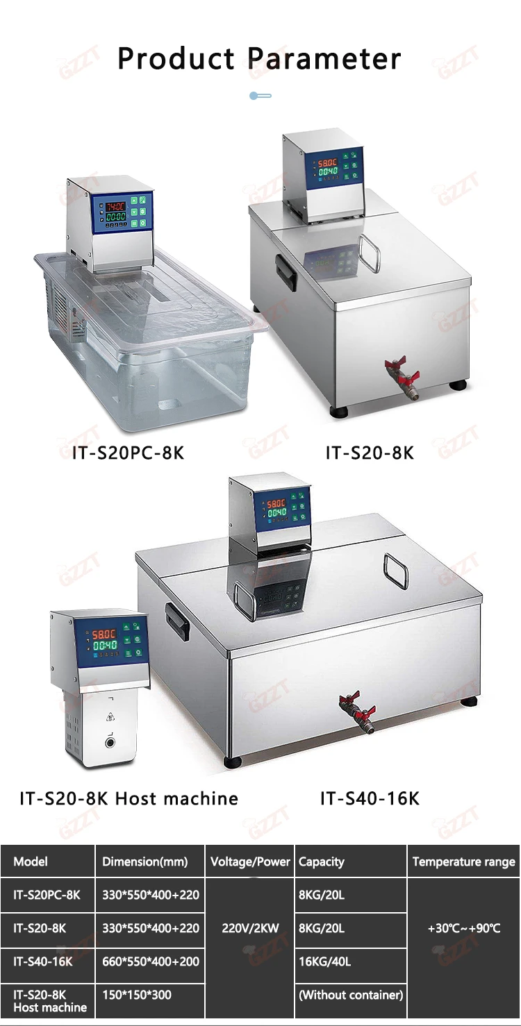 Description Picture 4 of itemGZZT 2000W Sous Vide Cooker Low Temperature Cooking Machine Slow Cooker 12-hour Timing Commercial Food Cooking Machine
