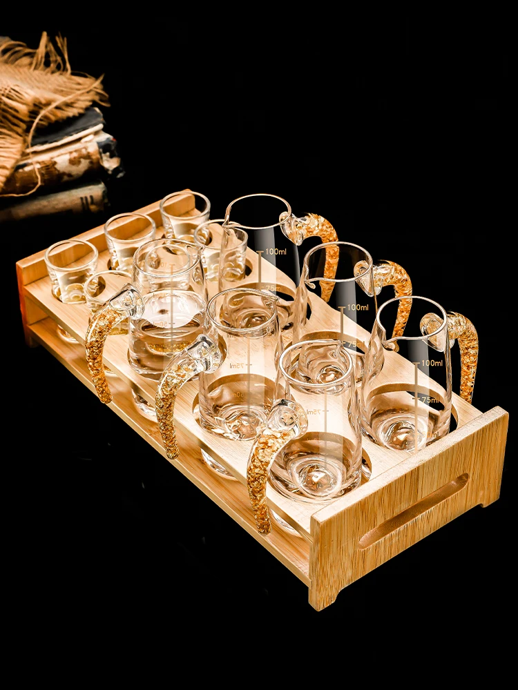 Home Use Glass Liquor Cup Set with Sc for Restaurant Foreign Wine Pouring Pot Mainly Used in Commercial Scenarios