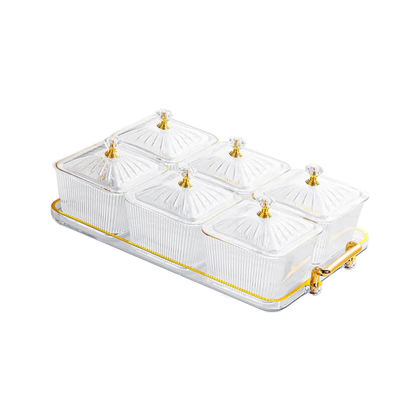 Divided Serving Dishes Food Storage Box with Lid Nut and Candy Serving Tray for Chocolate Dessert Fruits Nuts Desktop Decor