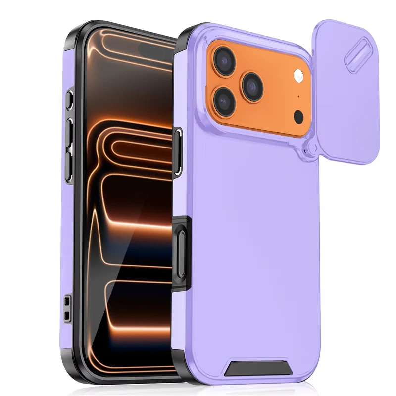 Luxury Slide Camera Protection Shockproof Armor Matte Phone Case Cover