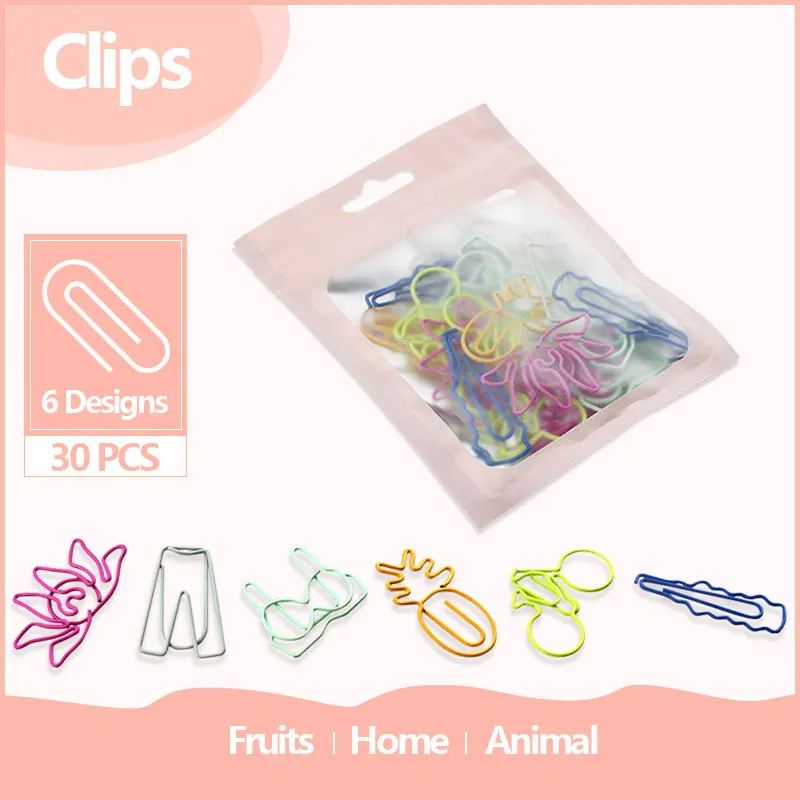 Paper Clips 30 PCS Kawaii Bookmark Stationery Scrapbook gadget School supplies Office cute desk orgainzer accessories