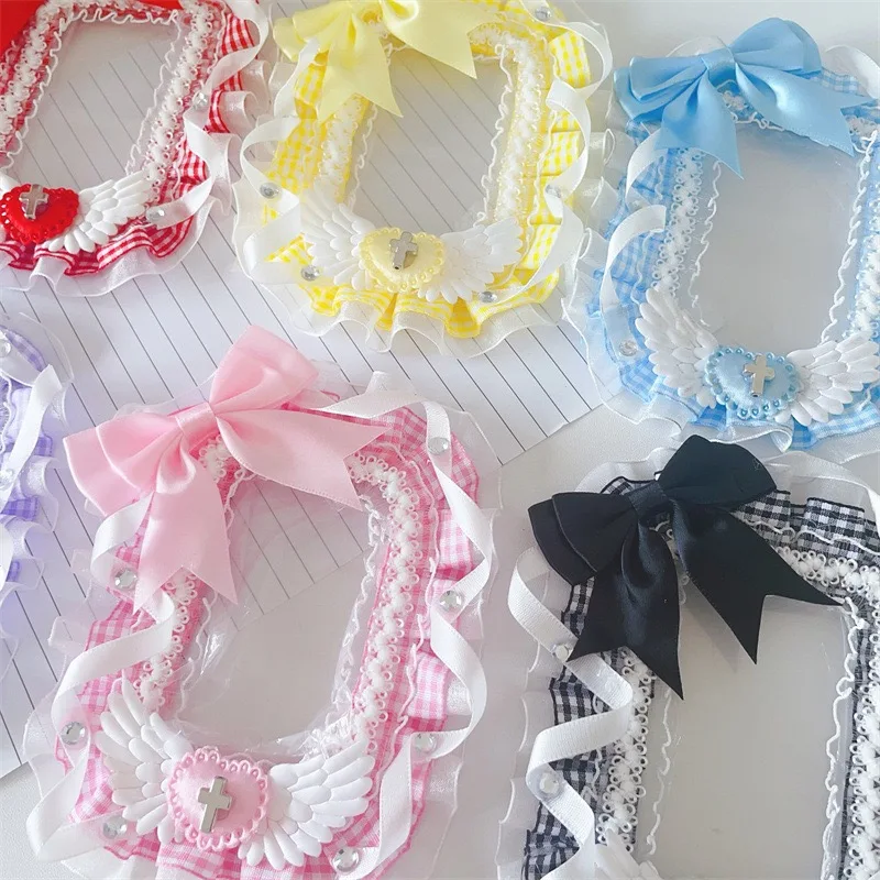 Lace Sleeve Bow Acrylic 3 inch Kpop Photocard Holder DIY Fabric Pendant Angel Wing Sheath Photo Card Holder Bag School Pendant