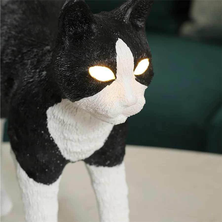 Description Picture 4 of itemNordic cat Table Lamp Resin animal table light for Bedroom Bedside office Dining Room hotel Designer black cat Desk Lamp