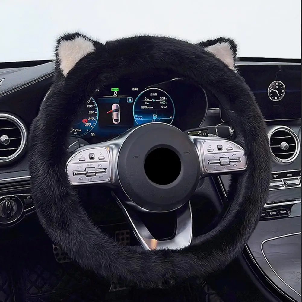 Winter Steering Wheel Cover  Practical Anti-static Good Hand Feeling  Washable Steering Wheel Cover Protector for Vehicle