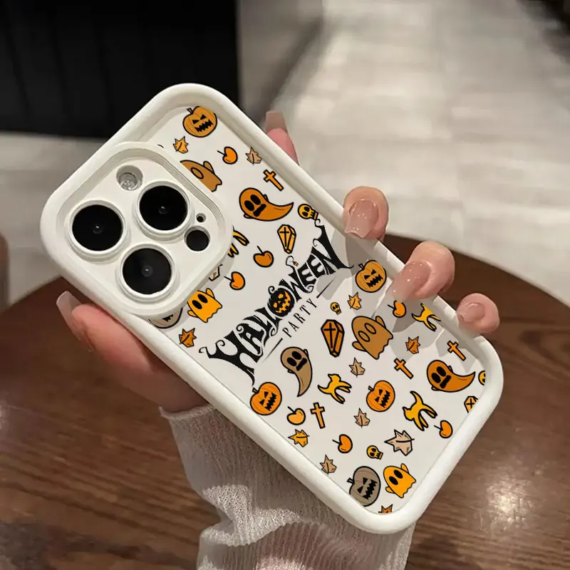 Fun Halloween Pumpkin Ghost Phone Case - Soft Back Cover