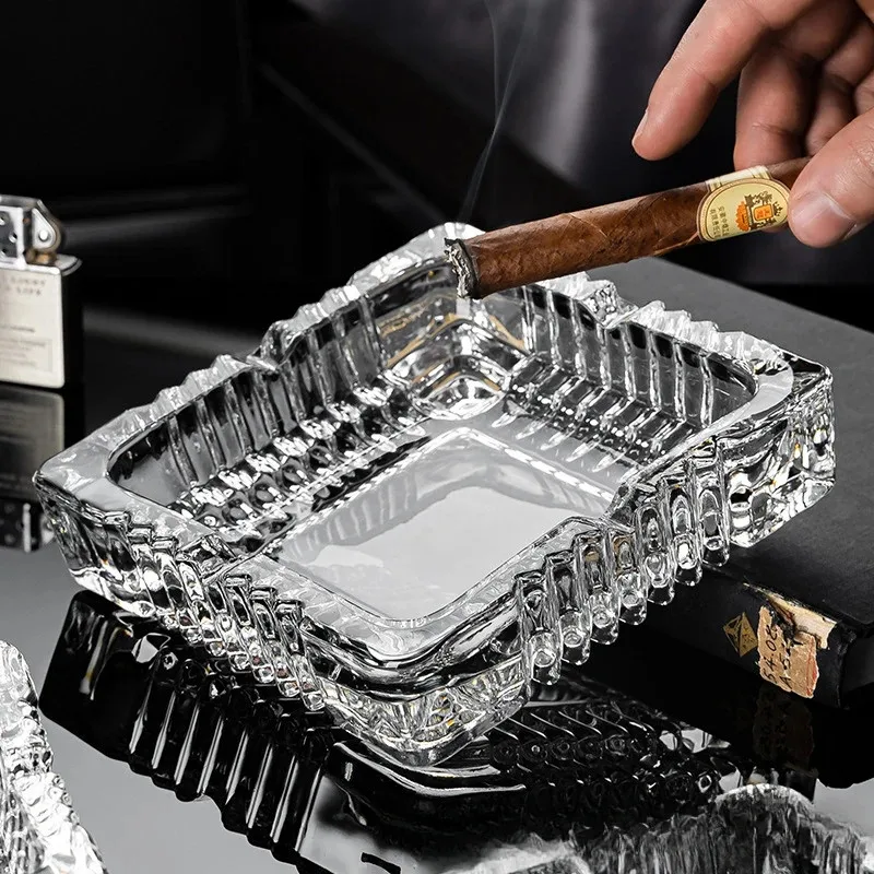 Cenicero De Cristal En Forma De Diamante - Resistente, Diseño Elegante, Para Interiores Y Exteriores, Varios Colores