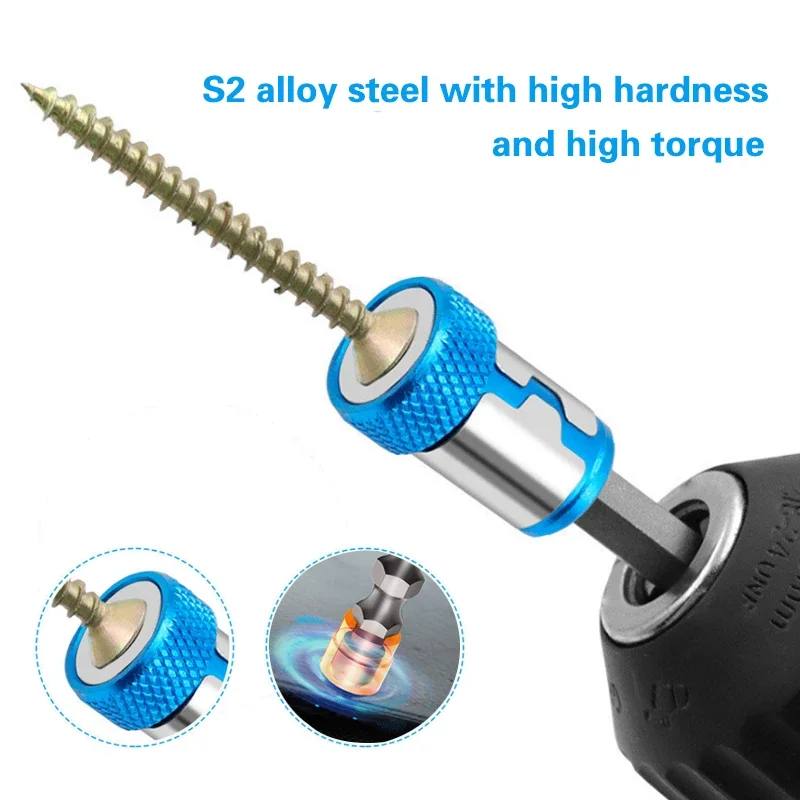 

Universal Metal Screwdriver Bit with Magnetic Ring for 6.35/7mm/7.3mm Shank, Anti-Corrosion Drill Magnetic Ring Attachment for