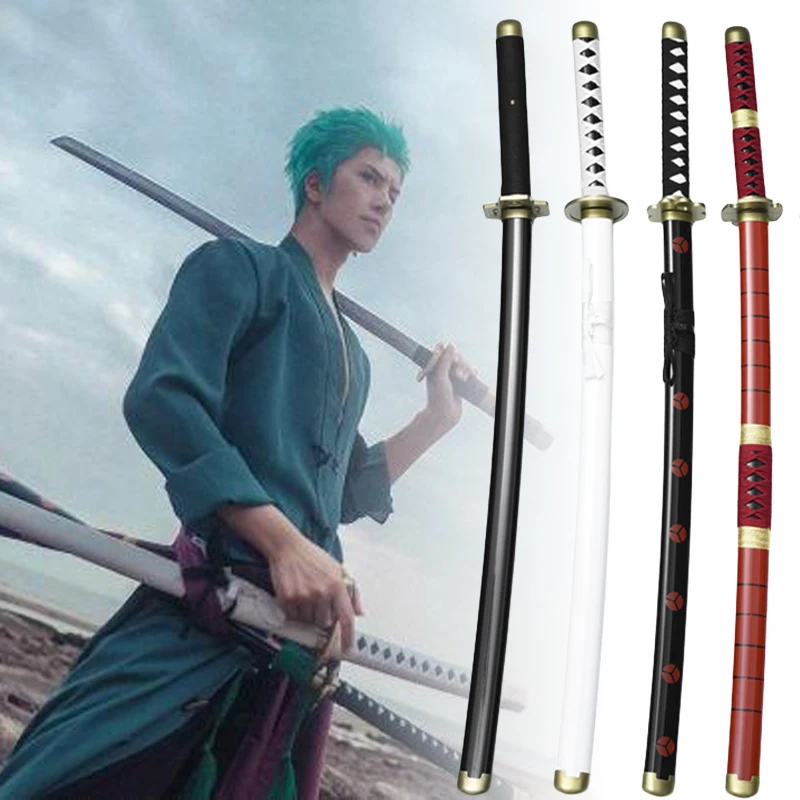 대형 닌자 칼날 생크 애니메이션 코스프레 소품, 실제 크기 조로 카타나 검, 산다이 키테츠, 카타나 보안 일본 사무라이 아이 장난감 