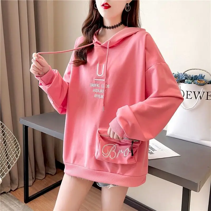 DAYIFUN-Thin Hoodies with Three-Dimensional Pocket Women Casual Loose Sweatshirts Hooded Pullover Coats Y2K Tops Spring Autumn