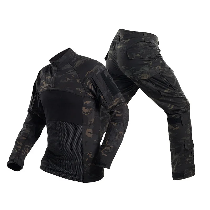 Camouflage Tactical Uniform BDU Combat Shirt Pants Ghillie Suit Multicam Men Airsoft Sniper Clothing Training Hunting Clothes