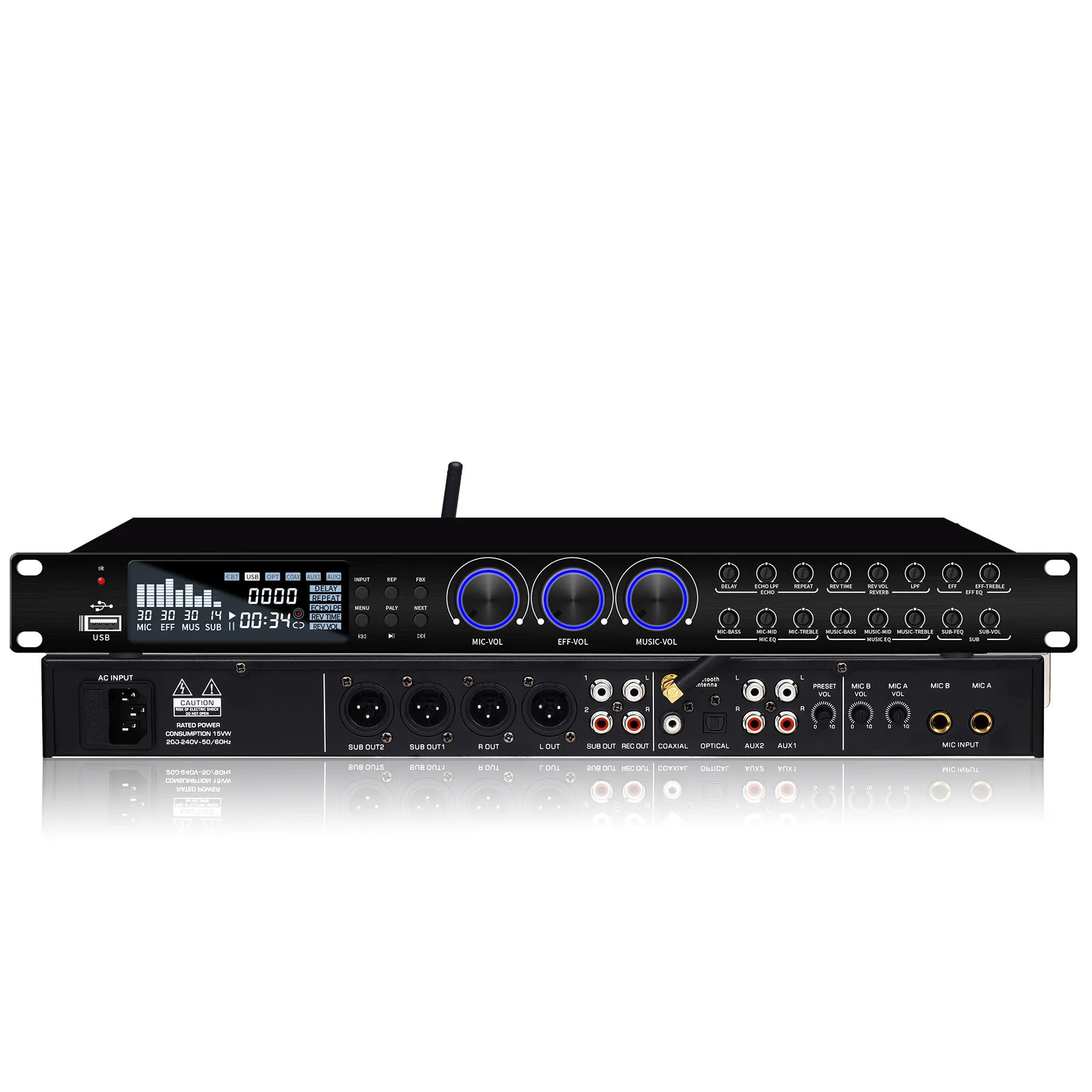 2024 FX50 노래방 사전 효과 KTV 전문 오디오 에코 효과 프로세서, DSP 오디오 프로세서