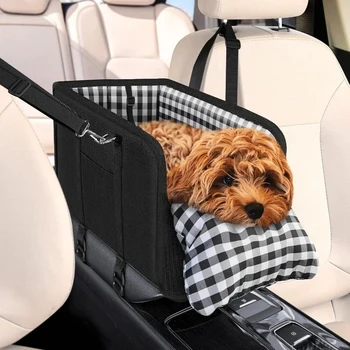 Cuccia Portatile Antiscivolo per Cani e Gatti da Auto, Sedile Centrale per Animali Domestici, Accessori da Viaggio, Trasportino di Sicurezza per Cani, Scatola per Bracciolo Auto