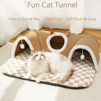 Bestseller Cat Bed, Autumn Winter Integrated Play & Sleep Tunnel Nest, Hide-and-Seek House for Cats, Multifunctional Pet Bed for 1