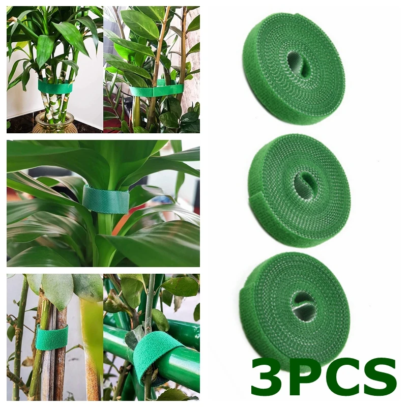 Green Garden Twine Plant Ties Nylon Plant Bandage Garden Hook Loop Bamboo Canl E Wrap Support Accessories 3 Rolls plant ties