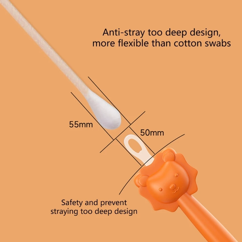 2 in 1 Designed Baby Nose Ear Cleaning Stick, Soft Tip Safety Cleansing Tool for Infants Easy to Clean Booger Remover 5