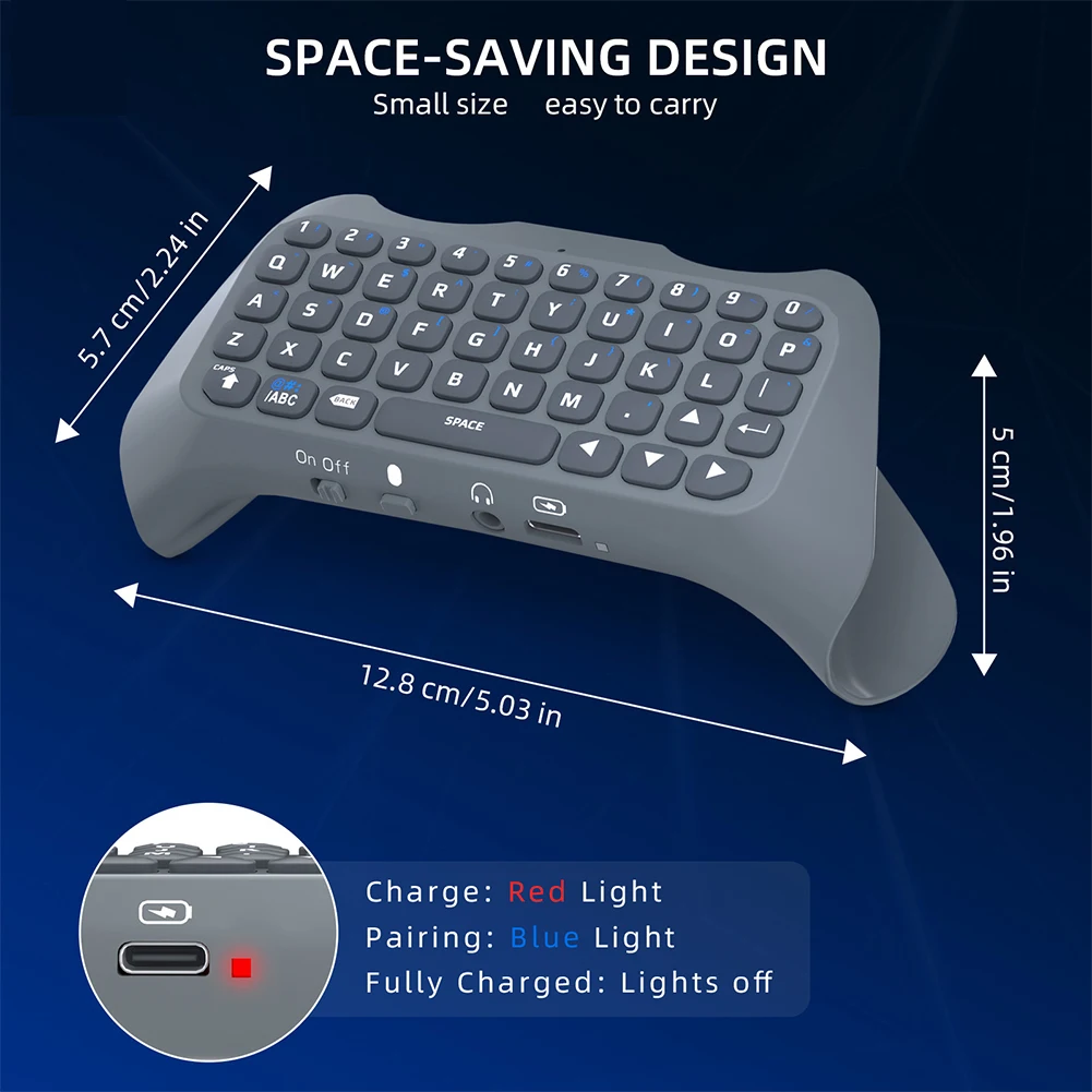 Wireless Keyboard Controller Bluetooth-Compatible 3.0 Built-In Speaker Wireless Gaming Keypad Handle for PS5 Gamepad Controller