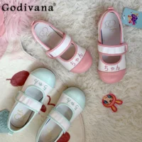 Lolita Cute Indoor Shoes Soft Girl Students Original Japanese Round Head Flat Shoes Spring Summer Women's Mary Janes Shoes 2025 1
