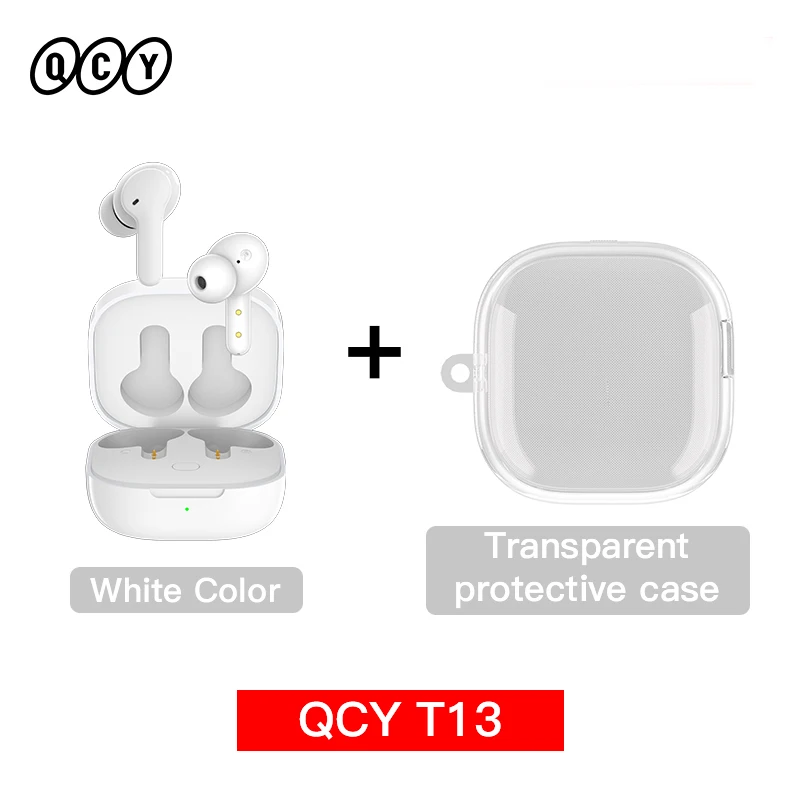 QCY T13 Bluetooth Headphone V5.1 Wireless TWS Earphone Touch Control Earbuds 4 Microphones ENC HD Call Headset Customizing APP running headphones Earphones & Headphones