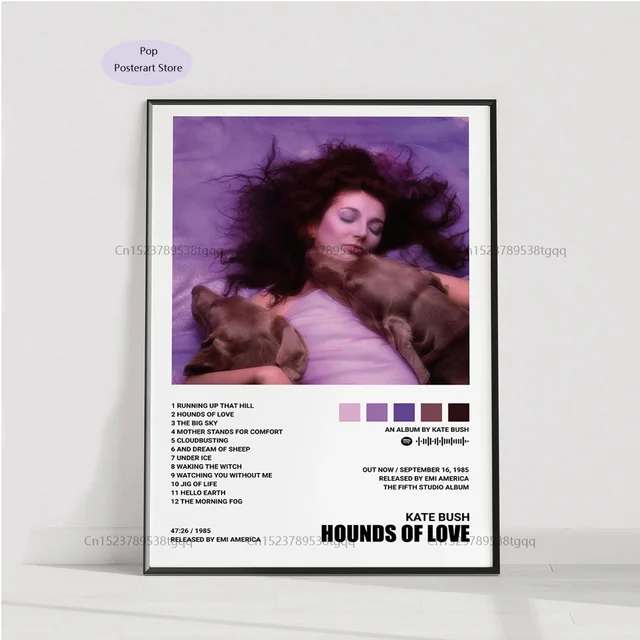 GX1746 Kate Poster Bush Hounds Love Music Album Cover Poster Canvas Painting Wall Art Living Room Home Decor