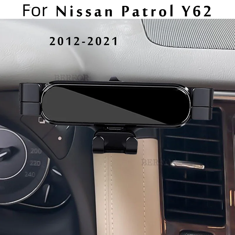 LHD Car Mobile Phone Holder Special Air Vent Stand GPS Gravity Navigation Bracket For Nissan Patrol Y62 2012- Accessories
