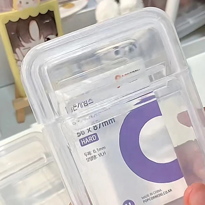1PCS Collection Container Case Plastic Transparent Storage Box Small Clear Photocard Photo Card Film Protector idol card book photo album card protector idol card protector photo card holder memory card protector photo card binder Store box jewelry