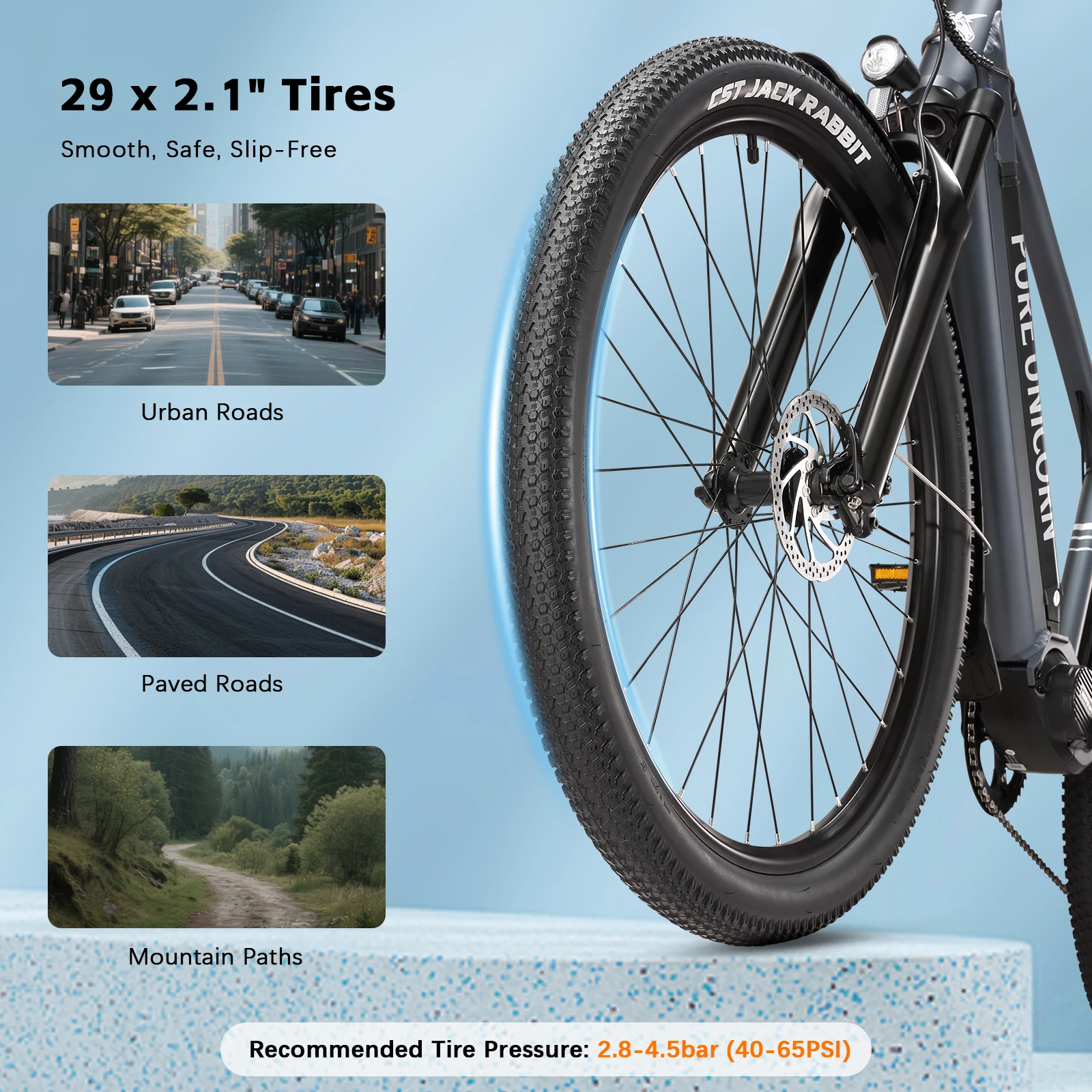 PURE UNICORN U6 Mittelmotor E-Bike 90Nm Drehmomentsensoren Elektrofahrräder 35km/h 48V 14Ah 500W 29 Zoll E-Bike für Erwachsene mit Luftfederung – Detail 10