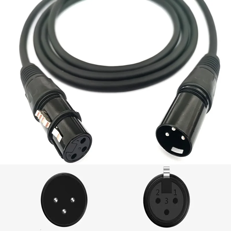 Premium Shielded XLR Audio Cable - High-Purity OFC, Male to Female, Various Lengths