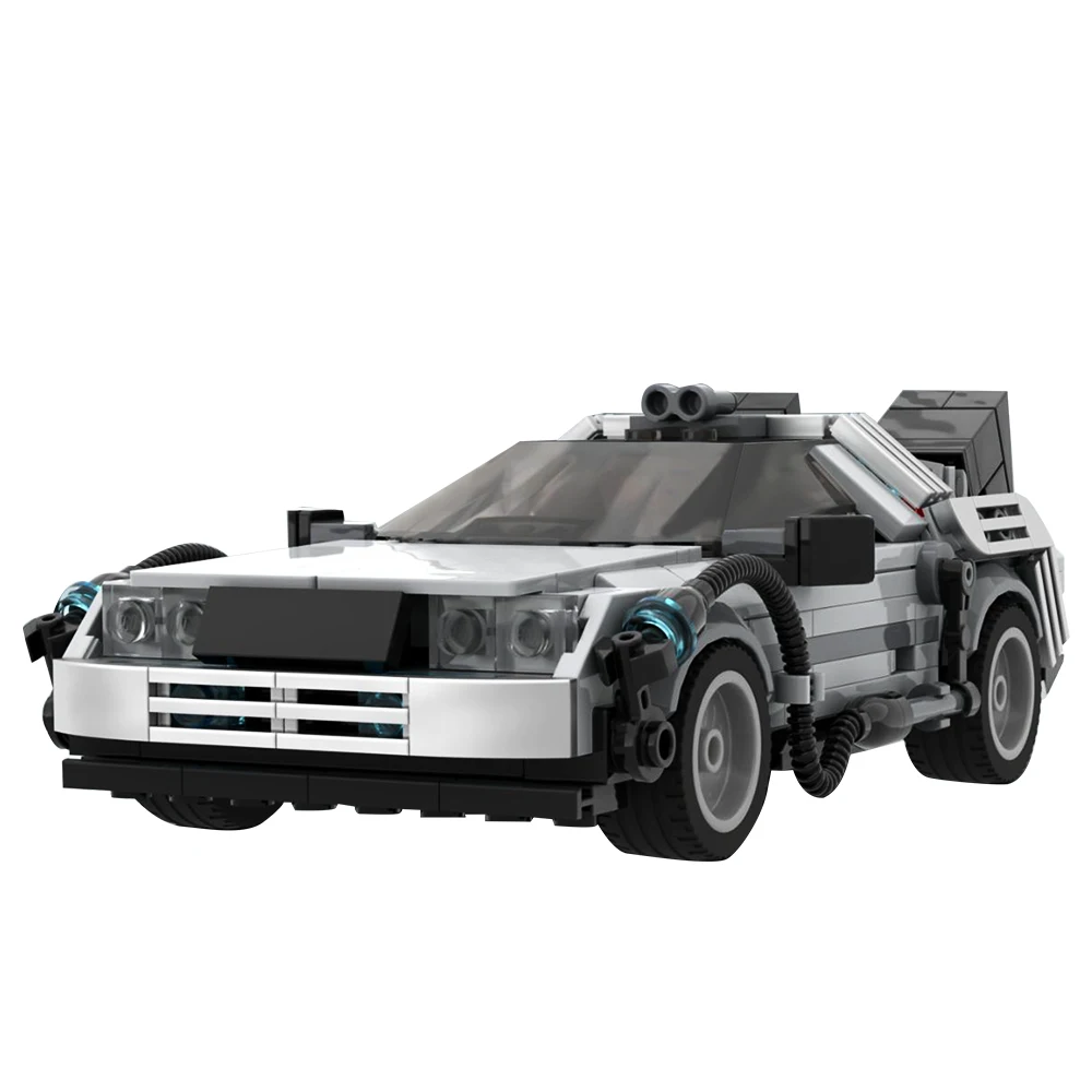 Gobricks Moc Racing Car Delorean Time Machine Trucks Building Blocks Film Back To The Future Time Machine Bricks Giocattolo Per Bambini