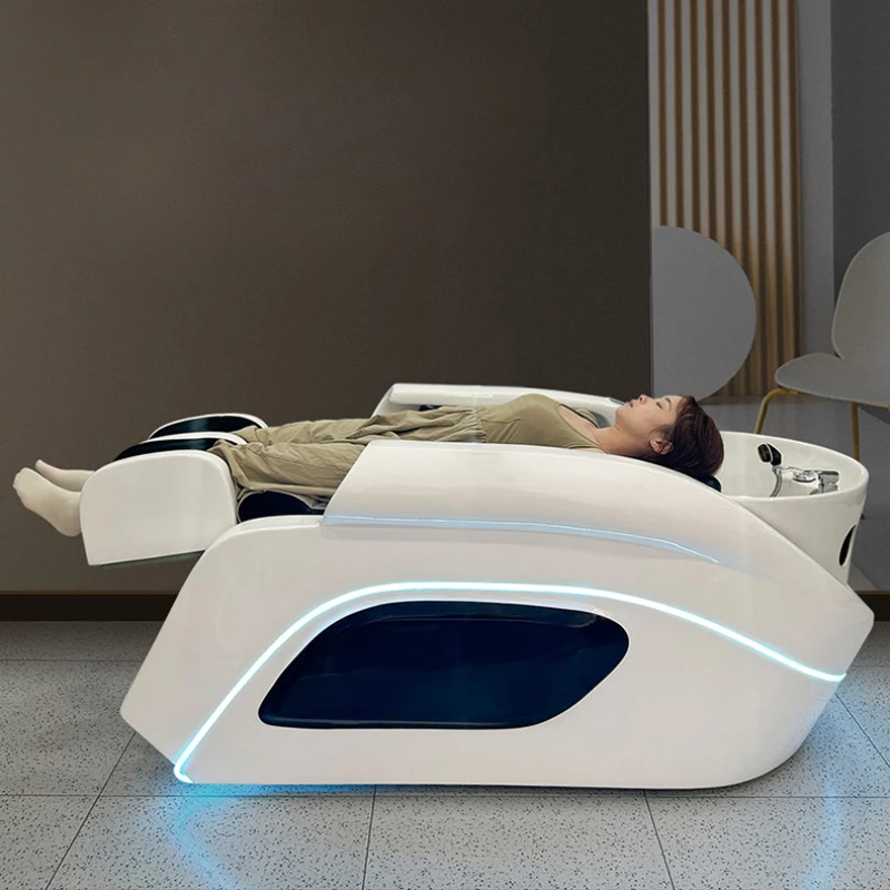 Recliner Luxury Shampoo Chairs Intelligence Massage Shampoo Chairs Barber Shop Silla Peluqueria Beauty Saloon Furniture QF50SC